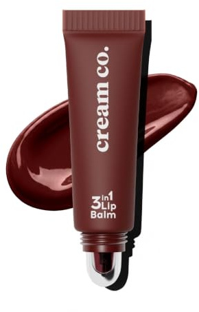 cream co. 3in1 Lip Balm – Pflegender Lippenbalsam mit Gloss-Effekt und Tint, Lippenpflege & Lippenpflegestift in Einem | Schwarze Kirsche - Kirsche