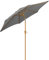 CHRISTOW 2.4m Tilting Garden Parasol with Crank Handle, 38mm Steel Pole, Wood Effect Finish, Outdoor Sunshade Umbrella, Heavy Duty Polyester, UV30+ Sun Protection, Water Resistant, Air Vent (Grey)