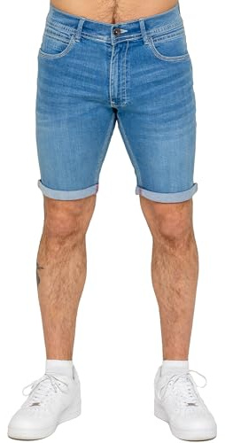 989Zé ENZO Mens Stretch Denim Shorts Above Knee Roll Up Summer Half Pant Jeans Bottoms