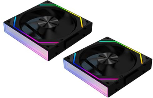 Rdjumpdjo 2X V2RS Case Fan Magic Block Free Splicing 120mm PC Computer 12V Chassis Fan Lian 3PIN 5V ARGB Divine Light Li Black,A