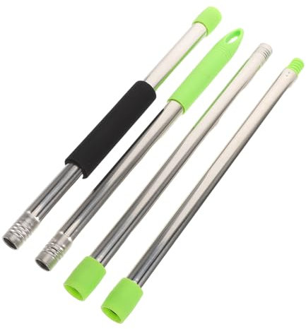 Healifty 4stücke Teleskopischer Wischmop-haltegriff Aus Edelstahl Teilig Verstellbar Kompatibel Mit Verschiedenen Mop Und Besenaufsätzen Für Haushaltsreinigung Platzsparend Und Robust