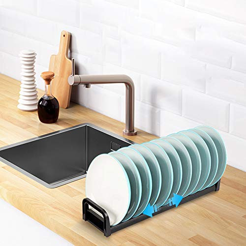 Genérico Escurridor de Platos con Cesta Colgante, escurridor de Cubiertos, escurridor de Platos de Cocina, escurridor de Platos de Aluminio con Asas, Apto para encimera o cajón - Adjsuta
