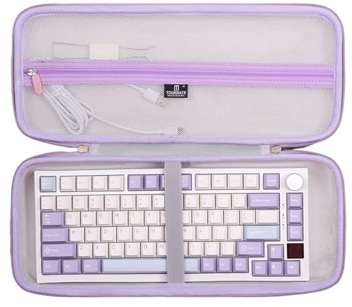 Estuche rígido de almacenamiento para teclado mecánico inalámbrico EPOMAKER Ajazz AK820 Pro 75 %, funda de viaje para teclado EPOMAKER P75, Aula F75, Galaxy70, Aula F75 y MAX (caja a la venta) (morado