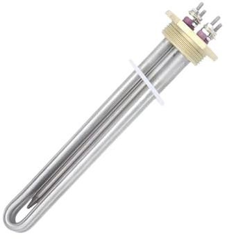 12V/24V/36V/48V DC Kupfer Flansch Heizelement mit 1 1/4 Zoll BSP DN32 für 8 mm Solarwasserspeicher thermische Brunnen (Nur Heizung, 12V 300W)