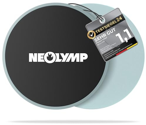 NEOLYMP Pilates Slider - Reformer-Übungen für Zuhause & Studio - Doppelseitige Gleitscheiben für Hartboden & Teppich - Intensives Core Training Ganzkörper - Yoga & Pilates Sliders (Sky-Blue)