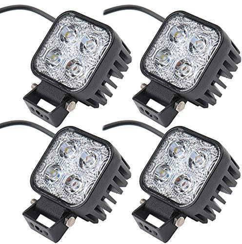 4X 12W Led Arbeitsscheinwerfer Offroad Lampe Flood Scheinwerfer LED Arbeitslicht 12V 24V Zusatzscheinwerfer Rückfahrscheinwerfer für Traktor Bagger SUV - 60 Grad Wasserdicht IP67 1120LM