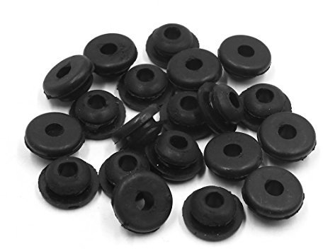 sourcing map 20uds Negro Juntas de Goma Arandelas Amortiguación para Tubo de Escape del Scooter Motocicleta