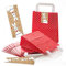 Logbuch-Verlag 10 Ostertüten zum Befüllen 18 x 8 x 22 cm rot weiß - Geschenktüte Ostern mit Ostersticker - Oster Verpackung aus Papier