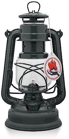 Feuerhand Sturmlaterne Baby Special 276 - Made in Germany seit 1893 - Petroleumlampe aus pulverbeschichtetem Stahl und bruchsicherem Glas - Anthrazit-Grau