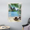 ABAKUHAUS Strand Wandteppich, Palmen und Meer Sommer aus Weiches Mikrofaser Stoff Waschbar ohne Verblassen Digitaldruck, 110 x 150 cm, Weiß Grün