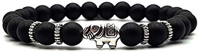 KARDINAL WEIST Tier Onyx Armband, Edelstein Perlen, Natur Stein Schmuck für Damen und Herren, Kraftier - Ausdauer - Weisheit - Ruhe - №1