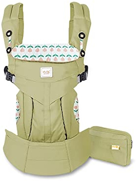 SONARIN Premium Babytrage mit Aufbewahrungstasche,Ergonomisch,Sonnenschutz haube,für Neugeborene& Kleinkinder (0-48 Monate),Maximale Belastung 20kg,Baby Tragetasche und Kindertrage(Grün)