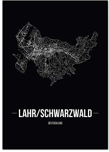 JUNIWORDS Stadtposter - Wähle Deine Stadt - Lahr/Schwarzwald - 30 x 40 cm Poster - Schrift B - Schwarz