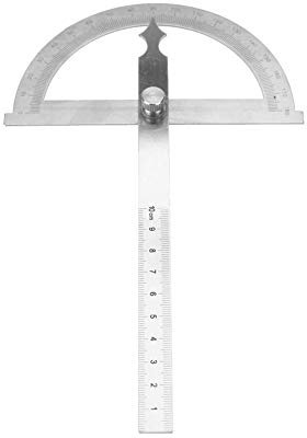 Righello goniometro, righello goniometro, righello cercatore angolare in acciaio inossidabile con dado di bloccaggio, righello e goniometro Combinazione 2 in 1 per una facile misurazione(120 * 150 mm)