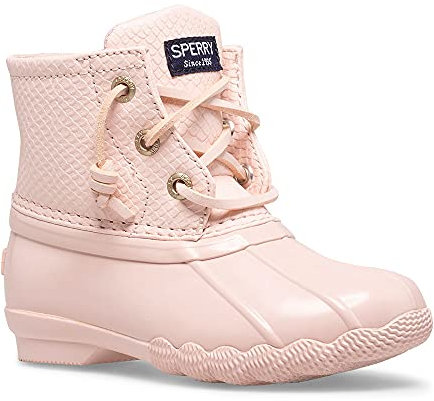 Sperry Unisex-Kinder Salzwasser-Sneaker, Weiß/Blush, 7 Big Kid