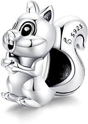Armband Charm Bead Eichhörnchen DIY Charm 925 Sterling Silber passt Pandora Armband Halskette, European Charms Bracelet (BSC338)