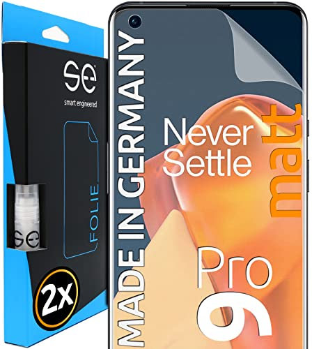 2x se® 3D SCHUTZFOLIE Entspiegelt für OnePlus OnePlus 9 Pro,Anti-Staub, 100% Fingerabdruck & FaceID kompatibel, einfache blasenfreie Installation, Ultra-Klar, Stoß-Kratzfest, aus Deutschland