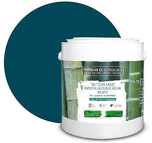 BOX DECO COULEURS Peinture naturelle écologique intérieur extérieur aspect mat Natura - 2.5L, Bleu Canard