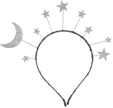 Lurrose Stern Mond Hairband Headdress Stirnbänder Kopfschmuck Haarband Haarreifen Headband Hair Deko Zubehör Krone Haarreif Neujahr Weihnachtsfeier Valentinstag Kostüme Partydeko für Frauen Mädchen