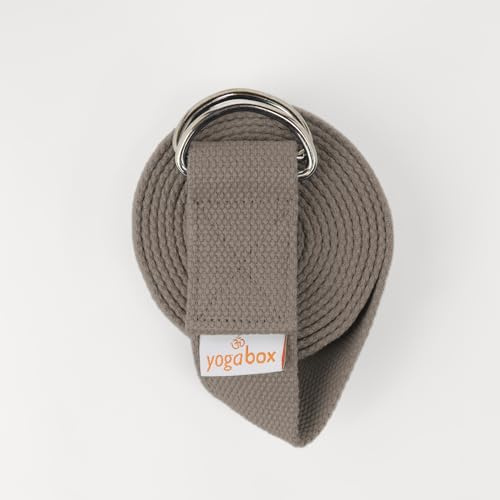 Yogabox Yogagurt Asana Belt Basic aus 100% Baumwolle, mit Metallverschluss aus Zwei D-Ringen, Anfänger & Fortgeschrittene