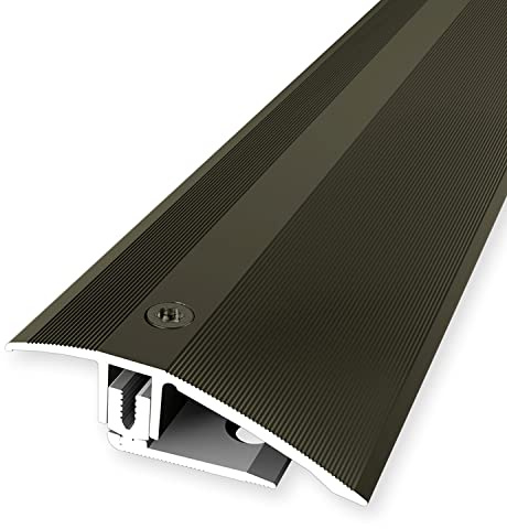 PROVISTON | Profilé de rattrapage flexible parquet | 51 x 7-23 x 2700 mm | Bronze | Compensation de la hauteur 7-23 mm | Barre de seuil alu | 1 pièce