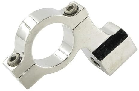 2EXTREME Spiegel Lenkerklemme chrom M8 kompatibel mit Roller, Scooter, Mofa | kompatibel mit ATV, Quad; M8-Gewinde für Spiegel, für 22-mm-Lenker, universell montierbar als Spiegelaufnahme bei Lenkerumbau