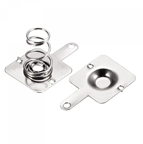 sourcing map 10 Sets Batterie Federplatte AA Batterie Nickel Platte 12x12mmPositiv Negativ Unipolar Kontakt Vernickelt
