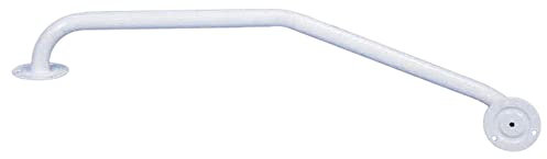 720mm White Curved Handrail - Ideal for Doorwars and Stairwells - Left Handed - Durable Epoxy Finish - Wall Mounted Handrail