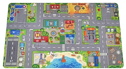 HuggyPlay Spielteppich City Kinderteppich 90 x 150 cm