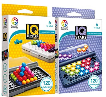 Smart Games - Iq Puzzler Pro + Iq Stars | Geduldspiele Für Kinder | Logikspiele Ab 6 Jahre | Geschicklichkeitsspiele Ab 6 Jahre | Lernspiele Ab 6 Jahre | Smart 10