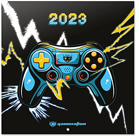 Grupo Erik Wandkalender 2023, Gameration Jahreskalender 2023, Kalender 2023 Wandkalender mit Geschenk Poster, Kalender 2023 zum Aufhängen, offizielle Lizenz, FSC zertifiziert