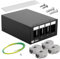 hb-digital Kit : boîtier de panneau de brassage à 4 ports pour modules Keystone + 4 prises RJ45 Cat.8 pour installation en réseau compatible avec câble de pose LAN Ethernet | Noir