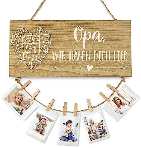 Darlena Opa wir haben Dich lieb Schild | Opa Geschenk, Geburtstagsgeschenk | Holzschild mit Spruch | Tolles Geschenk für Opa zum Geburtstag, Vatertag oder Weihnachten