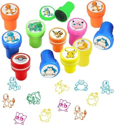 PEDTEC Kinder Stempel, 20 Stück Stempelset Cartoon Kinderstempel, für Kleine Geschenke für Kinder Weihnachten Party Mitgebsel Kindergeburtstag