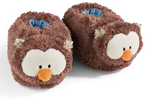 NICI Hausschuhe Eule Oscar Größe 38-41 – kuschelige Pantoffeln für warme Füße, Plüsch-Schuhe im Eulen-Design für Kinder & Erwachsene, 48935, tolle Geschenkidee, braun