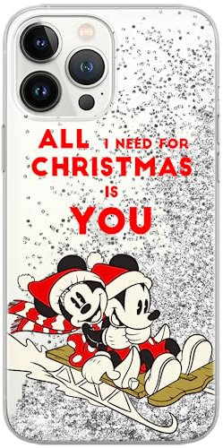 ERT GROUP mobile phone case for Apple Iphone 14 original and officially Licensed Disney pattern Mickey & Minnie 015 optimally adapted to the mobile phone, with glitter overflow effect