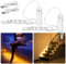 WOBANE Tira led Sensor Movimiento 2 Metros, Tiras Luces Led Pilas Recargable, Luz Nocturna Adhesiva Blanco Cálido para Armario Escaleras Sótano, 2PCS