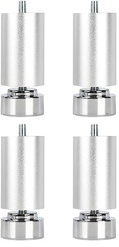 MagiDeal 4 Pièces M10 Filetage Pieds de Cadre de Lit Pieds de Support de Meubles Pieds de Table de Remplacement Robustes Pieds de Canapé M10 pour Armoires de, Argent 20cm