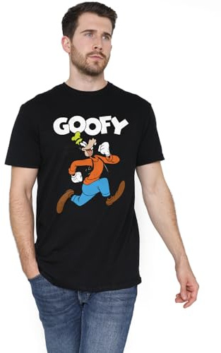 Cotton Soul Disney Mickey & Friends Goofy Hey There Unisex T Shirt, Black, Medium