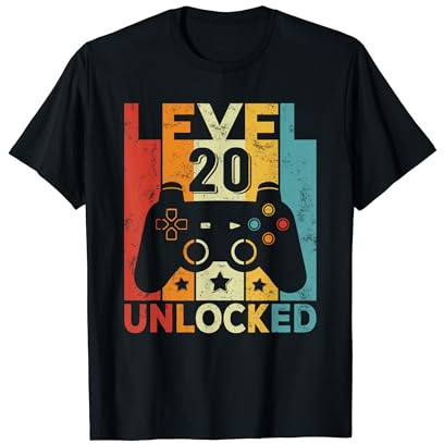 Level 20 Unlocked Gaming Controller 20th Birthday Men Women T-Shirt