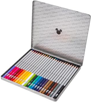Coolpack 60558PTR, Pastel round colour pencils 24 pcs metal box Disney 100 Opal Collection