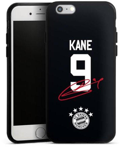 Silikon Hülle kompatibel mit Apple iPhone 6 Case schwarz Handyhülle FC Bayern München Harry Kane Trikot