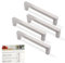 ABRVUAHM 4 Pack Kitchen Door Handles, 128mm Hole Center, Brushed Nickel Stainless Steel Cabinet Handles (Screws Included)