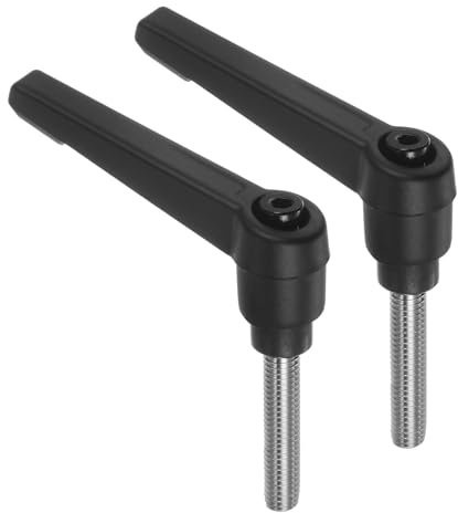 QUARKZMAN 2 Stück Klemmhebel Griff M6 x 30mm Außengewinde Schraube Edelstahl 304 mit Zinklegierung Verstellbare Handgriff Spannhebel für Werkzeugmaschinen Schweißgeräte Druckgeräte, Schwarz