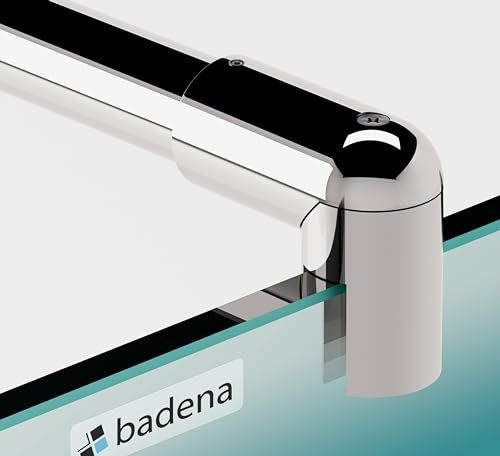 Badena® Stabilisierungsstange Dusche rund chrom I 150 cm Stabilisationsstange Duschwand I Haltestange für Glasscheibe I Walk In Dusche