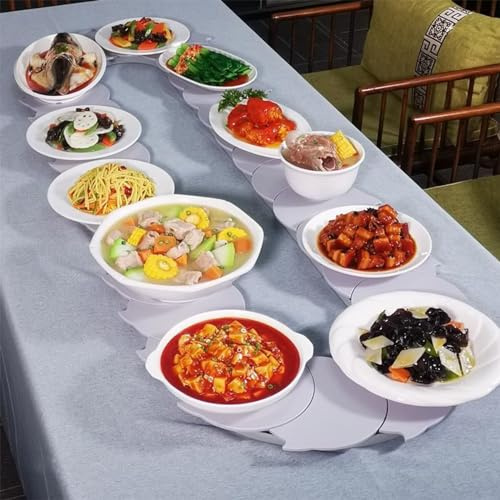 360° Manual Swivel Adjustable Dining Table Rotating Food Train Lazy Susan Rotating Food Turntable Food Turntable Food Serving Train,1.8m