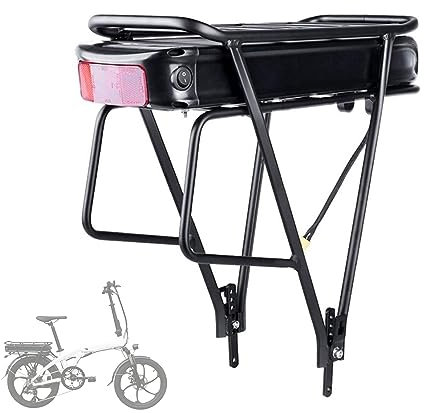 WILLQ Rear Rack Battery 36 Volt 48 Volt Lithium Battery 36V 48V 10Ah 12Ah 15Ah 18Ah 20Ah Luggage Rack Li-ion Battery with Charger for 0-1000W Motor Wheel Kit,with rack,36V18Ah