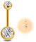 ESHIONER G23 Titan Bauchnabelpiercing Gold Bauchpiercing 14G 12MM Stablänge Belly Piercing Kurzer Stab Langer Stab Rot Rosa Blau Lila Bunt Kugeln Bauchnabel Piercing Schmuck damen