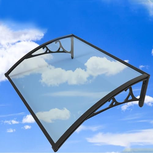 Überdachungen,Vordach für die Haustür,Außenmarkise,Regenschutz für Außenfenster,Schalldämmende Terrassen-Veranda-Markise,Mit transparentem Polycarbonat und Aluminiumrahmen (150x180cm/59 x71
