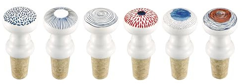 Zassenhaus Flaschenverschluss NORDIC/SCANDIC | Keramik/Kork | Passend für Flaschenöffnungen bis zu Ø 2,2 cm | Für Wein-, Öl-, Essigflaschen und mehr | Luftdichte Verschlusskappe